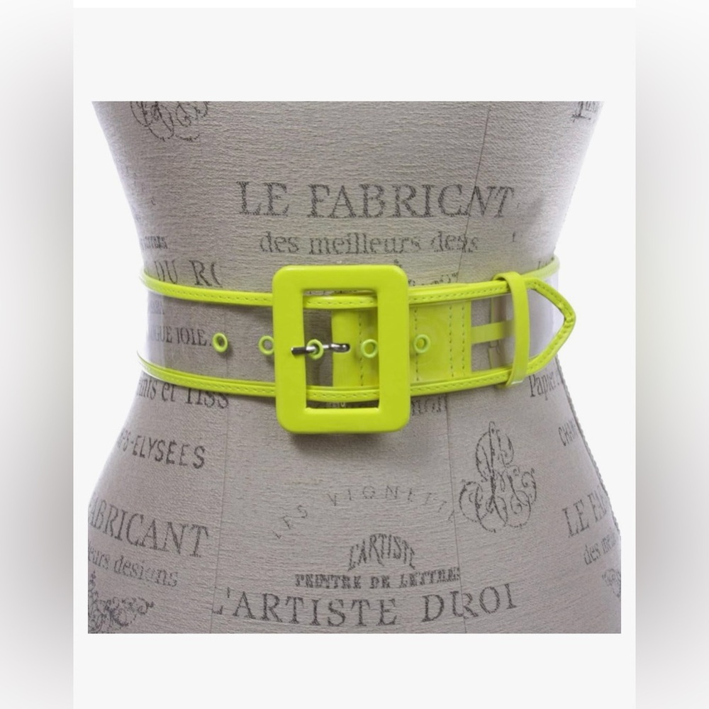 NEW Clear Green Lined Belt - Picture 3 of 4
